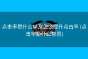 点击率是什么以及怎么提升点击率 (点击率是什么意思)