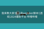 我来教大家!私人局wepoker脚本!(透视)2024爆款平台-哔哩哔哩