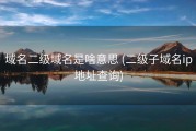 域名二级域名是啥意思 (二级子域名ip地址查询)
