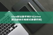 vivo默认助手叫什么 (vivo默认超快充电模式需要开吗)