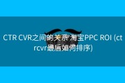 CTR CVR之间的关系 淘宝PPC ROI (ctrcvr最后如何排序)