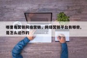 哪里有营销网络营销，网络营销平台有哪些,是怎么运作的