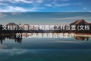 文档的页面高度和宽度怎样设置 (文档的页面高度宽度在哪里调)