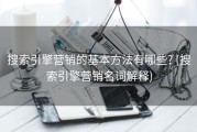 搜索引擎营销的基本方法有哪些? (搜索引擎营销名词解释)
