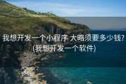 我想开发一个小程序 大略须要多少钱? (我想开发一个软件)