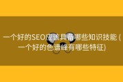 一个好的SEO应该具备哪些知识技能 (一个好的色谱峰有哪些特征)