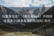 玩家发现挂！（微扑克wpk）开挂网址是多少(原来是真的有挂的)-知乎