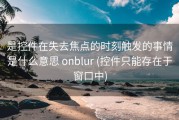 是控件在失去焦点的时刻触发的事情是什么意思 onblur (控件只能存在于窗口中)