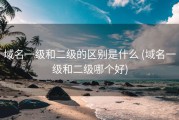 域名一级和二级的区别是什么 (域名一级和二级哪个好)