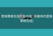 营销策略包括哪些内容 (新媒体的营销策略包括)