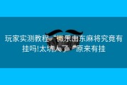 玩家实测教程“微乐山东麻将究竟有挂吗!太坑人了“原来有挂