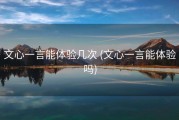 文心一言能体验几次 (文心一言能体验吗)