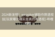 2024新发明！wepoker辅助作弊透视挂[玩家曝光确实是真的有透视]-哔哩哔哩