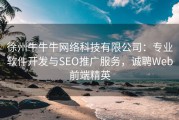 徐州牛牛牛网络科技有限公司：专业软件开发与SEO推广服务，诚聘Web前端精英