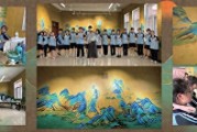 长春市第一五〇中学高中生创意临摹千里江山图浮雕壁画，展现艺术魅力与专注力