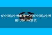 优化算法中维度指什么 (优化算法中维度代表什么意思)