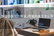 熊猫的英文怎样读 (熊猫的英文怎么写)
