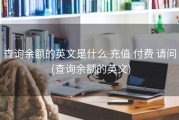 查询余额的英文是什么 充值 付费 请问 (查询余额的英文)