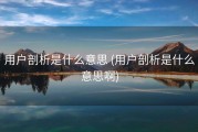用户剖析是什么意思 (用户剖析是什么意思啊)