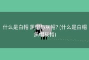 什么是白帽 黑帽与灰帽? (什么是白帽黑帽灰帽)