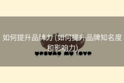 如何提升品牌力 (如何提升品牌知名度和影响力)