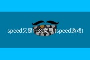 speed又是什么意思 (speed游戏)