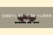 应援是什么意思? (应援是什么意思网络语)