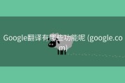 Google翻译有哪些功能呢 (google.com)