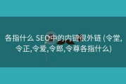 各指什么 SEO中的内链很外链 (令堂,令正,令爱,令郎,令尊各指什么)