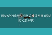 网站优化时怎么控制关键词密度 (网站优化怎么学)