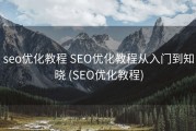 seo优化教程 SEO优化教程从入门到知晓 (SEO优化教程)