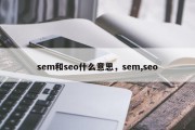 sem和seo什么意思，sem,seo