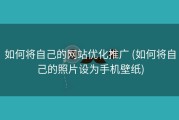 如何将自己的网站优化推广 (如何将自己的照片设为手机壁纸)