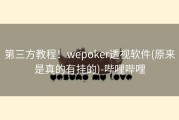 第三方教程！wepoker透视软件(原来是真的有挂的)-哔哩哔哩