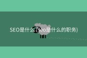 SEO是什么 (seo是什么的职务)