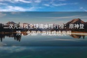 二次元游戏全球流水排行榜：原神登顶，多国产游戏成绩亮眼