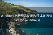 Windows 初级经常使用教程 本地搜查 Search (windows)