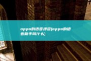 oppo的语音搜查 (oppo的语音助手叫什么)