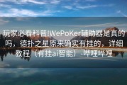 玩家必看科普!WePoKer辅助器是真的吗，德扑之星原来确实有挂的，详细教程（有挂ai智能）-哔哩哔哩