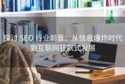 探讨 SEO 行业前景：从信息爆炸时代到互联网狂飙式发展