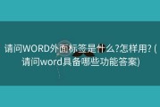 请问WORD外面标签是什么?怎样用? (请问word具备哪些功能答案)