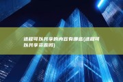 进程可以共享的内容有哪些 (进程可以共享资源吗)