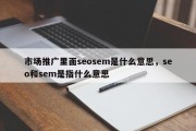 市场推广里面seosem是什么意思，seo和sem是指什么意思