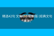 精选42句 文案助手破解版 (经典文句摘抄)