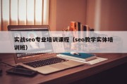 实战seo专业培训课程（seo教学实体培训班）
