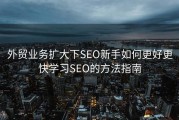 外贸业务扩大下SEO新手如何更好更快学习SEO的方法指南