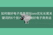 如何做好电子商务网站seo优化长尾关键词的6个技巧 (如何做好电子商务运营)