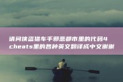 请问侠盗猎车手邪恶都市里的代码4cheats里的各种英文翻译成中文 谢谢了 (请问侠盗猎车怎么开)