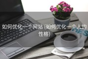 如何优化一个网站 (如何优化一个人的性格)