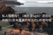 私人局教程！（微扑克wpk）透视软件购买(原来是真的有挂的)-哔哩哔哩